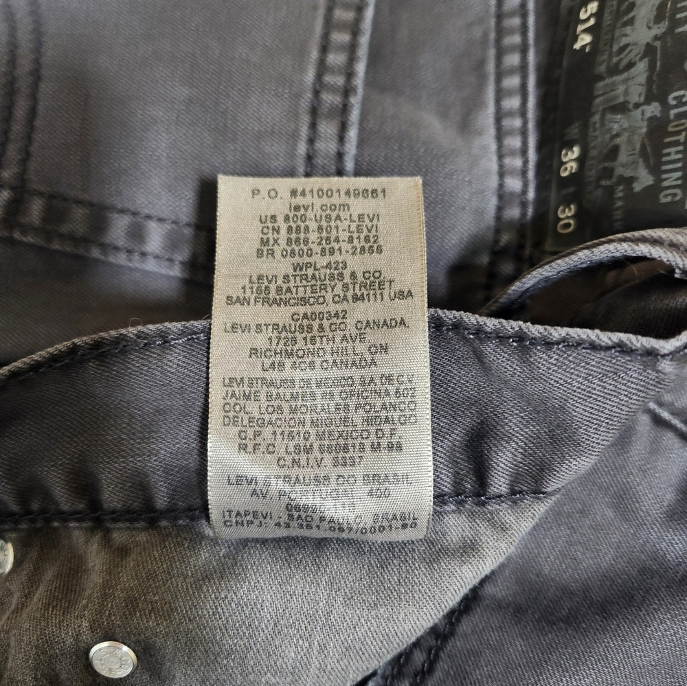 Vintage 514 Levi's Gray Relaxed Fit Jeans Straight Leg 100% Cotton - Picture 10 of 10